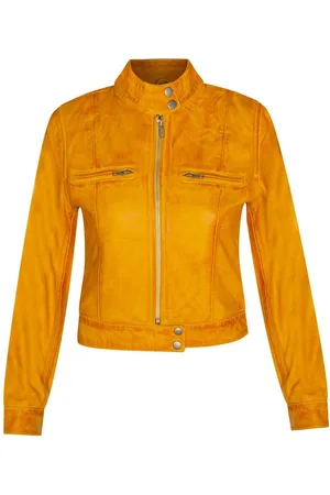 Infinity Womens Plain Leather Moto Biker Jacket-Braga - - 16