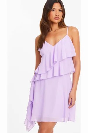 Quiz Womens Chiffon Frill Mini Skater Dress - 8