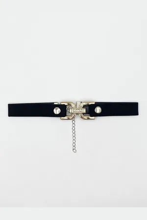SVNX Womens Faux Suede Choker Necklace With Gold Tint Clasp Centre - One Size