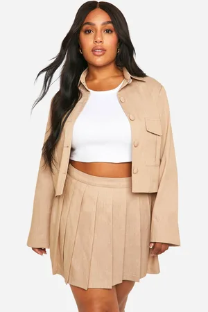 Boohoo Womens Plus Tailored Pleated Skirt - - 18