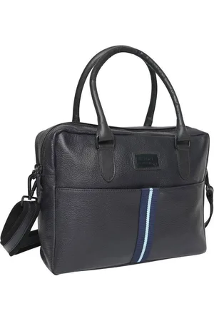 Barneys Originals Striped Leather Laptop Bag - - One Size