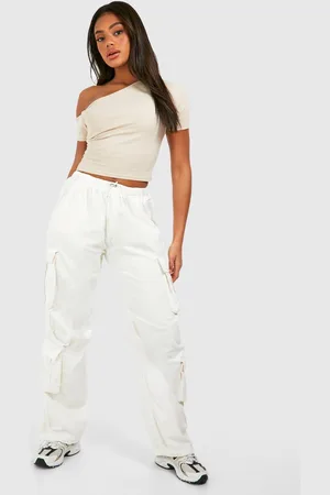 Boohoo Womens Cargo Pocket Straight Leg Trouser - - S
