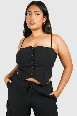 Boohoo Womens Plus Square Neck Button Down Waistcoat - - 16
