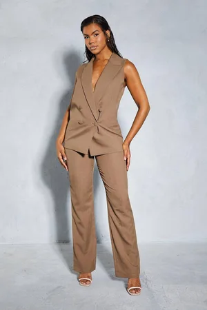 MissPap Womens Mid Rise Tailored Straight Leg Trouser - - 10