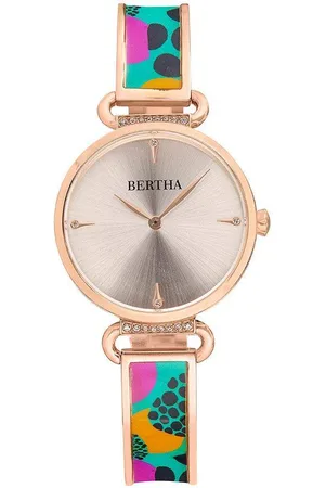 Bertha Womens Katherine Enamel-Designed Bracelet Watch - - One Size