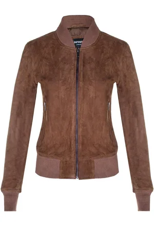 Infinity Womens Classic MA-1 Suede Bomber Jacket-Newbury - - 8