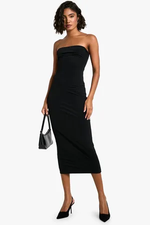 Boohoo Womens Tall Premium Matt Slinky Bandeau Midaxi Dress - - 16