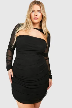 Boohoo Womens Plus Mesh Twist Detail Ruched Bodycon Dress - - 20