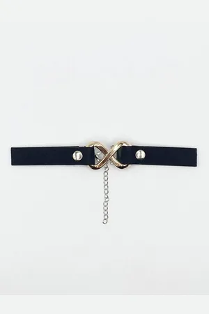 SVNX Womens Faux Suede Choker Necklace With Gold Metal Centre Piece - One Size