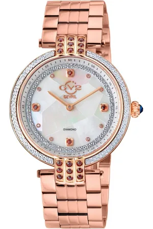 GV2 by Gevril Womens Matera White 12804B Mother of Pearl Dial Swiss Quartz Watch - - One Size
