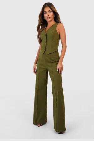 Boohoo Womens Super Stretch Waistcoat & Seam Front Straight Leg Trousers - - 10