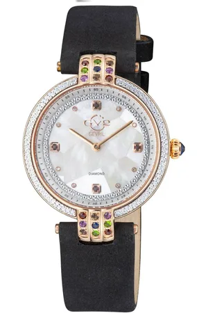 GV2 by Gevril Womens Matera Dial Suede 12805 Diamond Swiss Quartz Watch - One Size