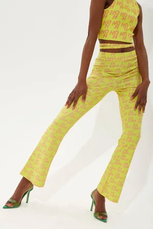 House of Holland Womens Printed Jersey Trousers In - L