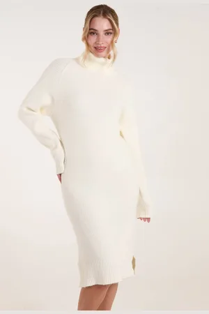 Blue Vanilla Womens Roll Neck Jumper Dress - - One Size