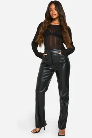 Boohoo Womens Slim Fit Seam Detail Pu Trouser - - 16