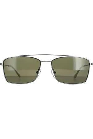 Calvin Klein Rectangle Satin Gunmetal Green CK18117S - - One Size