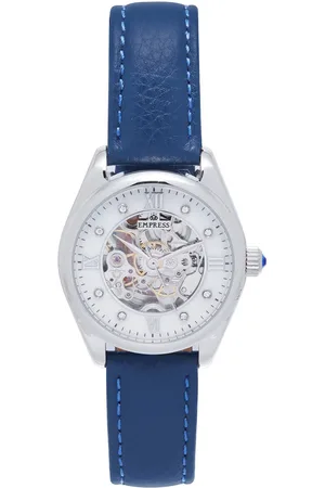 Empress Womens Magnolia Automatic MOP Skeleton Dial Leather-Band Watch - - One Size