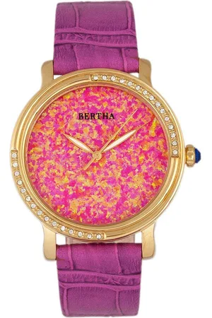 Bertha Womens CourtneyOpal Dial Leather-Band Watch - - One Size