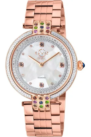 GV2 by Gevril Womens Matera White Mother of Pearl 12805B Dial Swiss Quartz Watch - - One Size