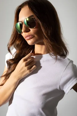 SVNX Womens Gold Frame Aviators with Mirrored Lenses - One Size