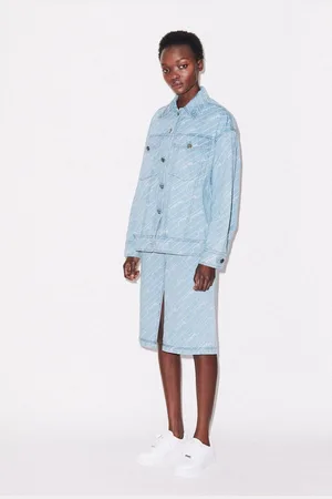 House of Holland Womens Monogram Denim Skirt - - 12