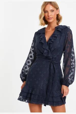 Quiz Womens Chiffon Dobby Mini Skater Dress - 8
