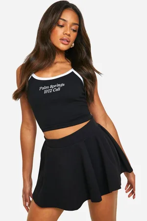 Boohoo Womens Loopback Pleated Tennis Skirt - - S