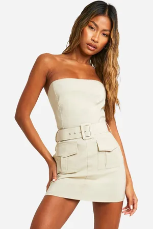Boohoo Womens Bandeau Utility Bengaline Mini Dress - - 18