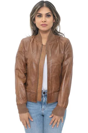 Infinity Womens MA-1 Leather Bomber Jacket-Abbotsford - - 20