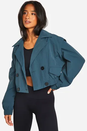 Boohoo Womens Petite Shoulder Detail Short Trench Coat - - 14