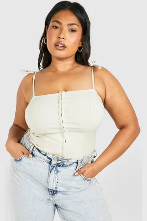 Boohoo Womens Plus Hook And Eye Tie Shoulder Corset Top - - 20
