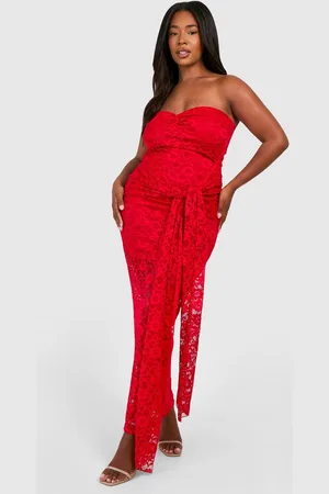 Boohoo Womens Plus Strapless Lace Bodycon Dress - - 20
