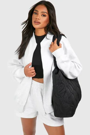 Boohoo Womens Bomber Zip Through Short Tracksuit - - XL