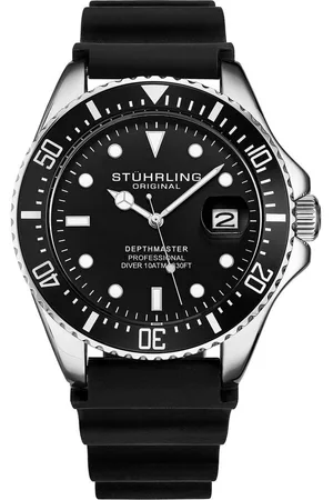 Stuhrling Depthmaster Quartz 42mm Diver Watch with Rubber Strap - - One Size
