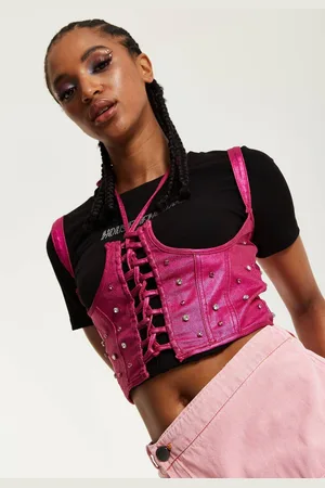 House of Holland Womens Hot Studded Corset Top - 16