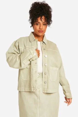 Boohoo Womens Plus Washed Denim Shacket - 22