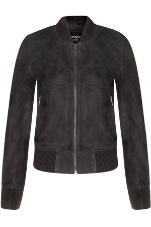 Infinity Womens Classic MA-1 Suede Bomber Jacket-Newbury - - 8