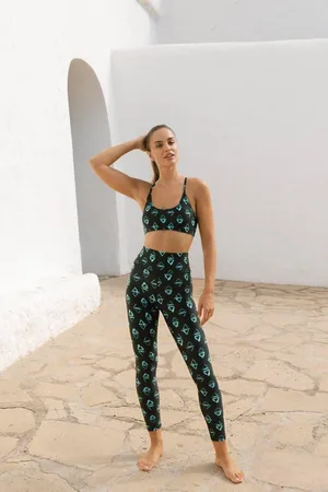 Dancing Leopard Womens Malala Triangle Print Stretchy Yoga Leggings High Rise Active trousers - - 10