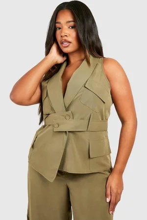 Boohoo Womens Plus Utility Belted Waistcoat - - 20