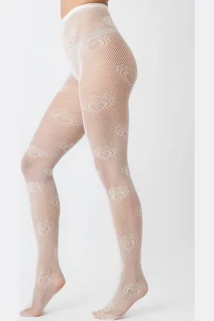 My Accessories Womens Fishnet Heart Tights - - 6-8