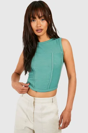 Boohoo Womens Rib Seam Detail Corset - - 14