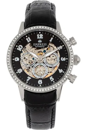 Empress Womens Beatrice Automatic Skeleton Dial Leather-Band Watch with Day & Date - - One Size