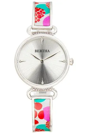 Bertha Womens Katherine Enamel-Designed Bracelet Watch - - One Size