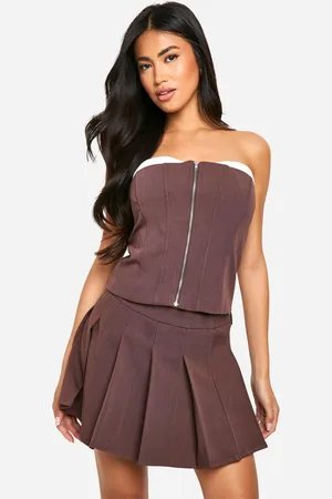 Boohoo Womens Zip Up Front Longline Corset - - 14