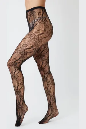 My Accessories Womens Lace Floral Fishnet Tights - - 6-8