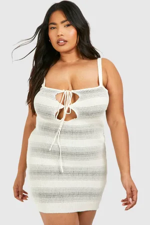 Boohoo Womens Plus Mini Tie Front Beach Dress - - 20