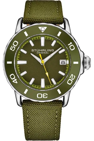 Stuhrling Explorer 4041 Dive Watch 40mm Quartz Satin Twill Nylon Strap - - One Size