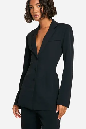 Boohoo Womens Tall Cinched Waist Tailored Jacket - - 14