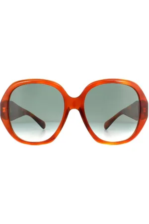 Gucci Womens Square Havana Blue Gradient Sunglasses - - One Size