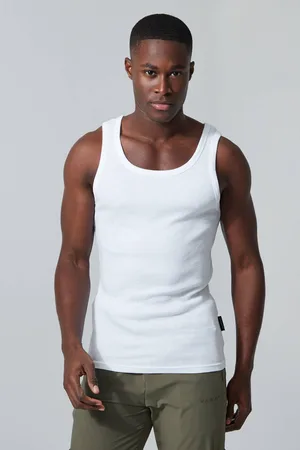 Boohoo Man Active Gym Muscle Fit Ribbed Vest - - L